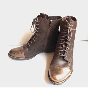 Born Lookis Leather Lace-up Cap toe Boots women’s size 8
